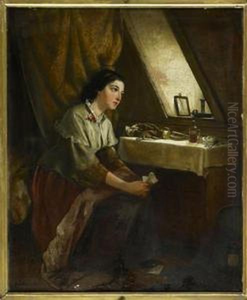 The Letter Oil Painting by Edward Charles Barnes