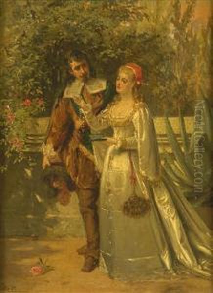 Thepearl Necklace Oil Painting by Edward Charles Barnes