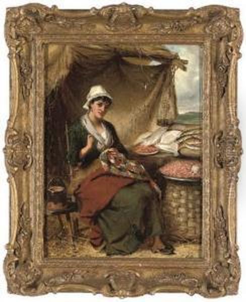 The Fishmongers Wife Oil Painting by Edward Charles Barnes