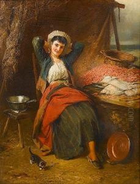 The Fruits Of The Sea Oil Painting by Edward Charles Barnes