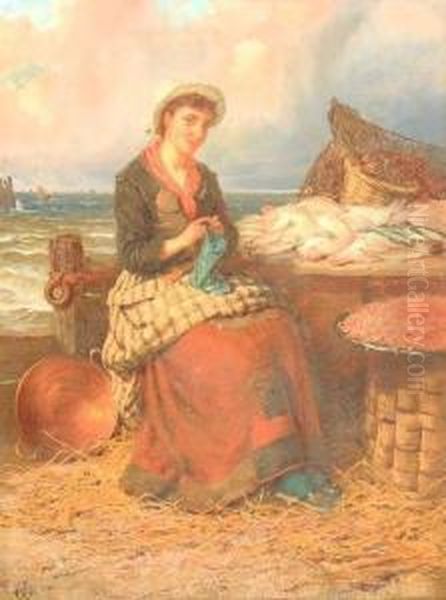 Selling The Catch Oil Painting by Edward Charles Barnes