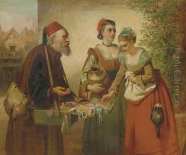 The Peddler Oil Painting by Edward Charles Barnes