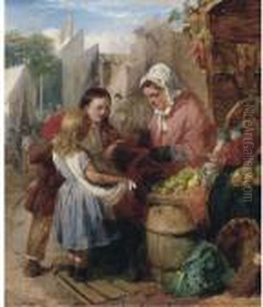 The Market Fair Oil Painting by Edward Charles Barnes