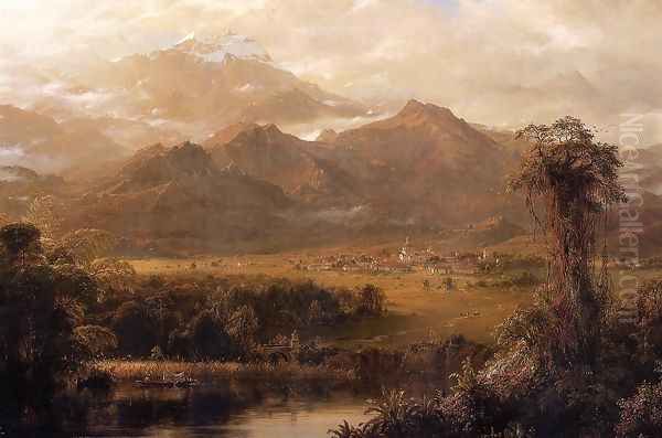 View of Mountains in Ecuador Oil Painting by Norton Bush