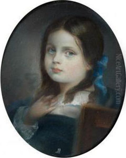 Portrait D'elizabeth Gudin Baronne Meyendorff Oil Painting by Jean Antoine Theodore Baron Gudin