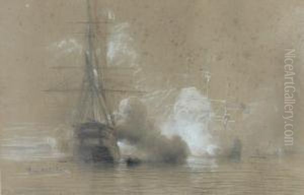 Marine : La Rade De Brest Oil Painting by Jean Antoine Theodore Baron Gudin