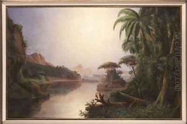 Tropical Landscape Oil Painting by Norton Bush