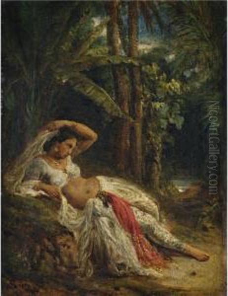 Odalisque Oil Painting by Henri Baron