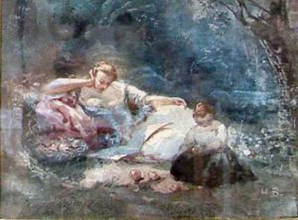 Le Repos Dans Le Parc Oil Painting by Henri Baron