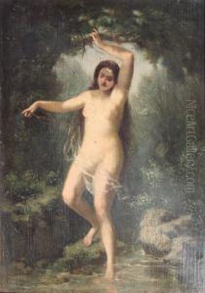 Nymphe Au Bain Oil Painting by Henri Baron