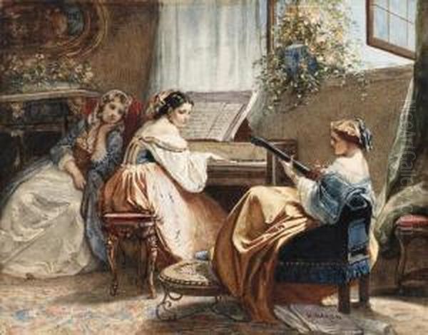 An Afternoon Of Song Oil Painting by Henri Baron