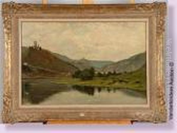 La Vallee Du Rhin Oil Painting by Theodore Baron