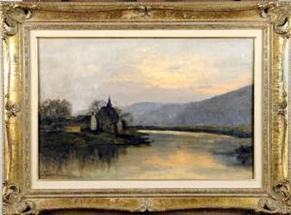 Paysage Avec Riviere Oil Painting by Theodore Baron