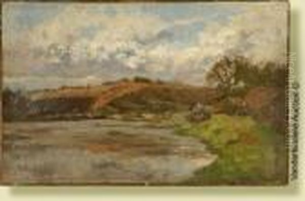 Bord De Meuse Oil Painting by Theodore Baron