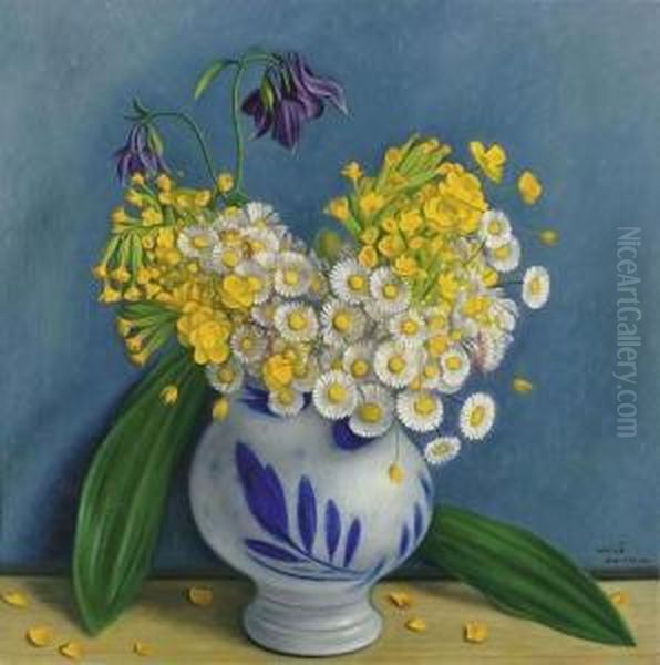 Marguerites Oil Painting by Aime Barraud