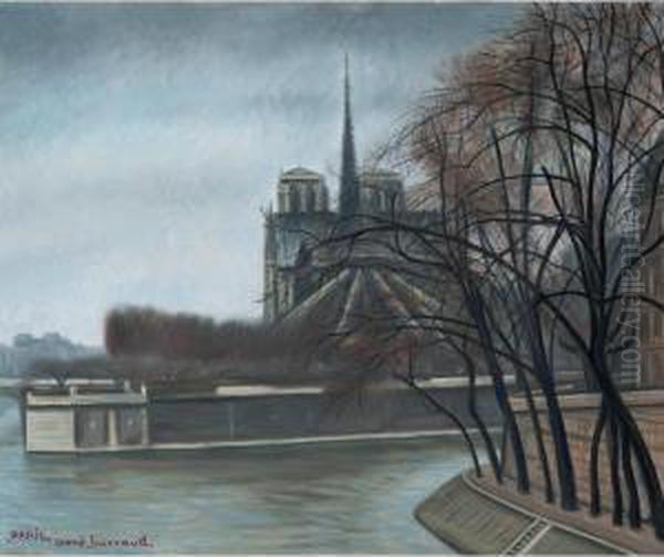 Notre Dame (paris) Oil Painting by Aime Barraud