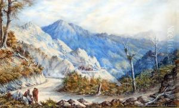 Road Over The Rimutaka's Oil Painting by Charles Decimus Barraud