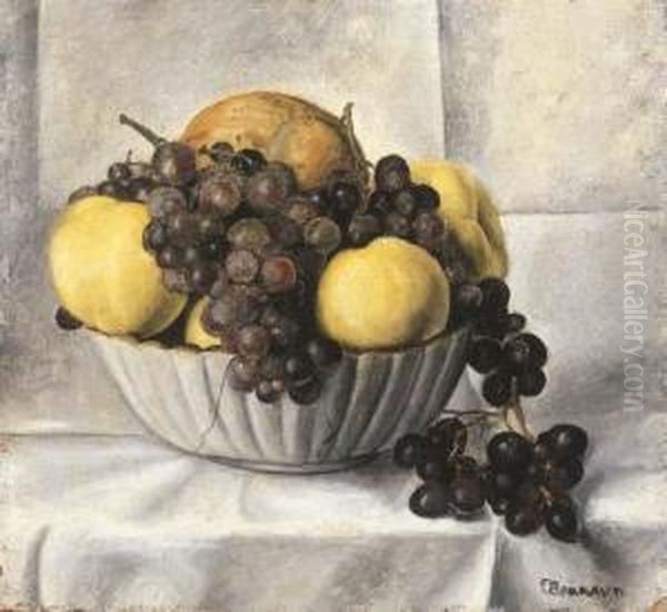 Nature Morte Aux Fruits Oil Painting by Francois Emile Barraud