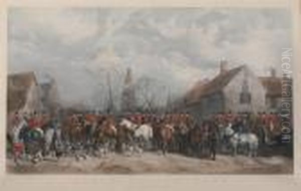 The Pytchley Hunt, The Crick Meet Oil Painting by William Barraud