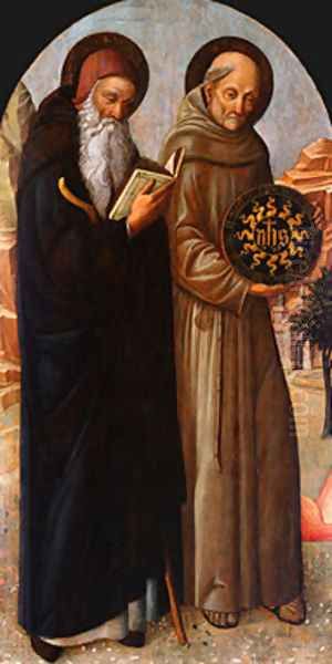 Saint Anthony Abbot and Saint Bernardino of Siena Oil Painting by Jacopo Bellini