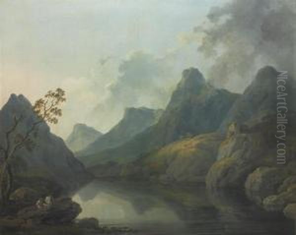 A View Of Llanberis Oil Painting by George Cuitt