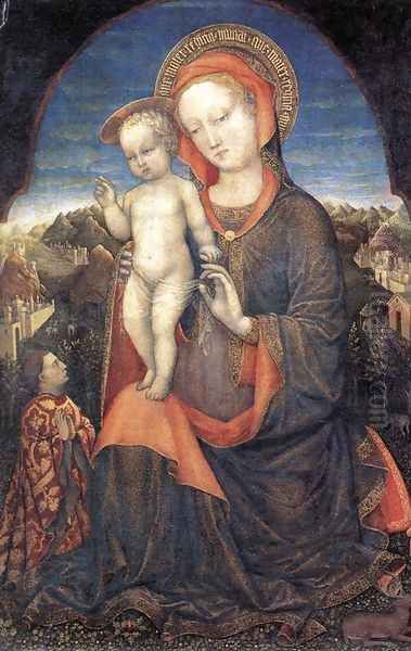 Madonna and Child Adored by Lionello d'Este c. 1450 Oil Painting by Jacopo Bellini