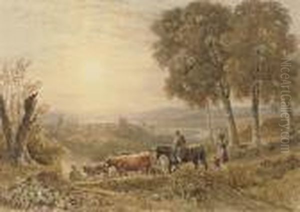 Returning From Market Oil Painting by George Jnr Barrett