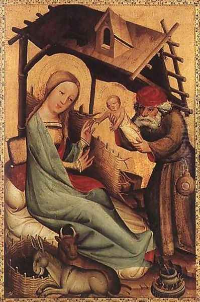 Nativity, panel from Grabow Altarpiece 1383 Oil Painting by (Master of Minden) Bertram