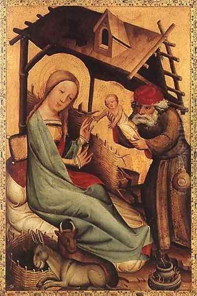 Nativity, panel from Grabow Altarpiece Oil Painting by (Master of Minden) Bertram