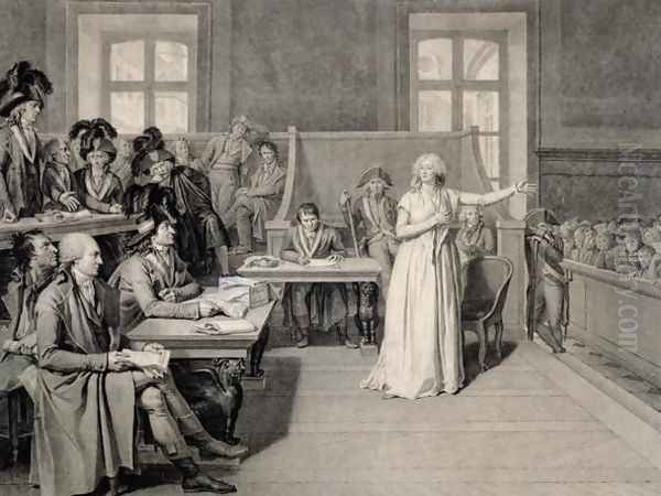 Marie-Antoinette (1755-93) of Habsbourg-Lorraine, Judged by the Revolutionary Tribunal Court, 16th October 1793, (2) Oil Painting by Pierre Bouillon