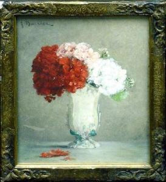 Vase Of Flowers by Gustave Barrier