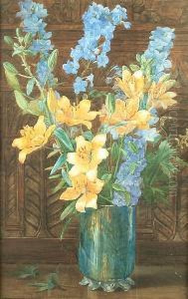 Still Life In A Vase Oil Painting by Edith Isabel Barrow