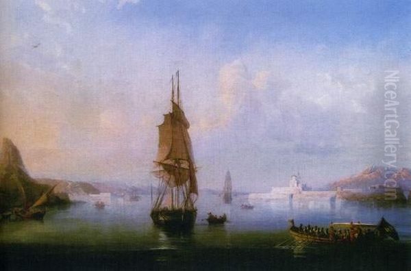 Soleil Levant A Assouan (l'ile Elephantine) Oil Painting by Francois Pierre Barry