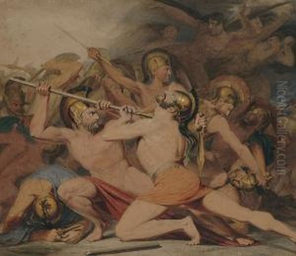 The Trojan Wars Oil Painting by James Barry