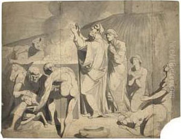 A Sacrifice Oil Painting by James Barry