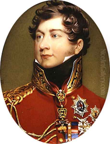 George IV (1762 1830) as Prince Regent after Lawrence 1816 Oil Painting by Henry Bone