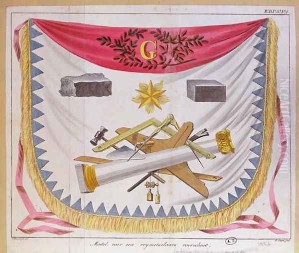 A masonic apron 1826 Oil Painting by Cornelis Borsteegh