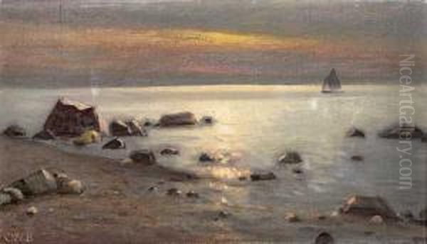 Strand Ved Ogne, Jaederen Oil Painting by Carl Wilhelm Barth