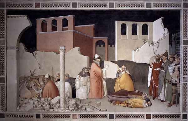 Pope St Sylvester's Miracle 1340 Oil Painting by Maso Di Bianco