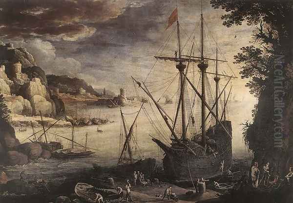 The Port Oil Painting by Paul Bril