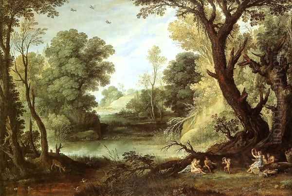 Landscape with Nymphs and Satyrs Oil Painting by Paul Bril