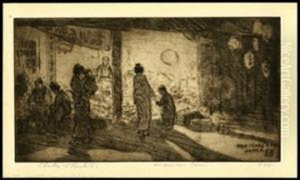 New Year's Eve, Japan Oil Painting by Charles William Bartlett