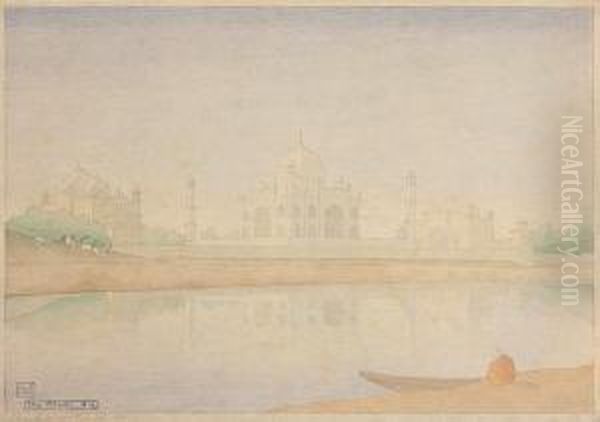 Taj Mahal, Agra Oil Painting by Charles William Bartlett