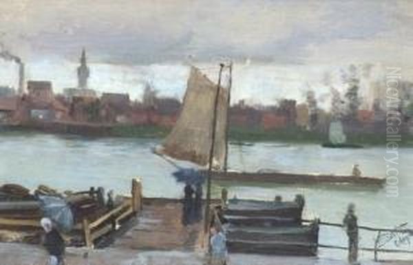 Cologne Oil Painting by William H. Bartlett