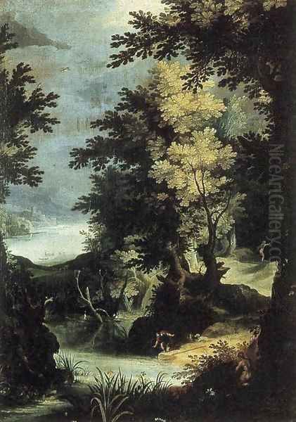 Landscape with a Mythological Scene Oil Painting by Paul Bril