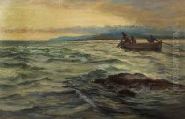 Pulling In The Nets Oil Painting by William Henry Bartlett