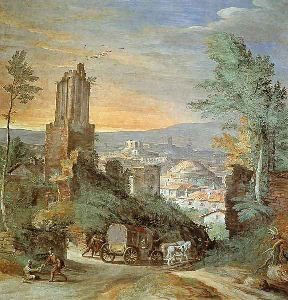 Landscape with Roman Ruins Oil Painting by Paul Bril