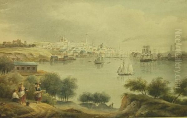 View Of Baltimore Oil Painting by William Henry Bartlett