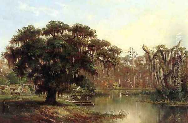 Louisiana Bayou Oil Painting by William Henry Buck