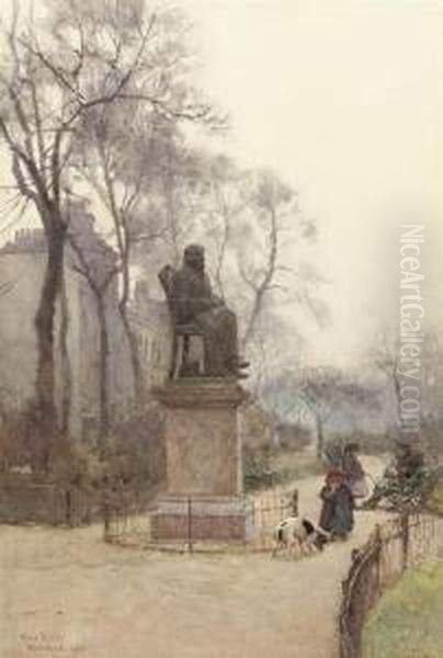 The Carlyle Statue, Chelsea Oil Painting by Rose Barton